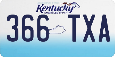 KY license plate 366TXA