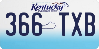 KY license plate 366TXB