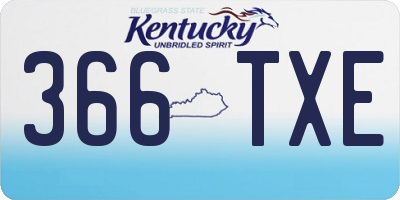 KY license plate 366TXE