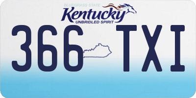 KY license plate 366TXI
