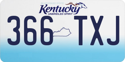 KY license plate 366TXJ