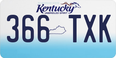 KY license plate 366TXK