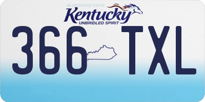 KY license plate 366TXL