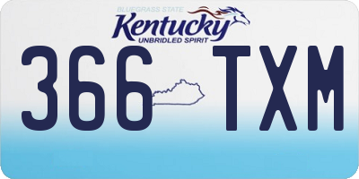 KY license plate 366TXM