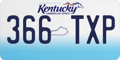 KY license plate 366TXP