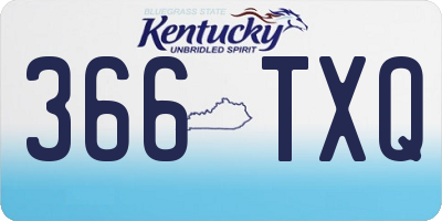 KY license plate 366TXQ