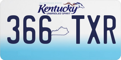 KY license plate 366TXR