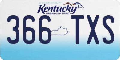 KY license plate 366TXS