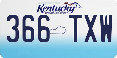 KY license plate 366TXW