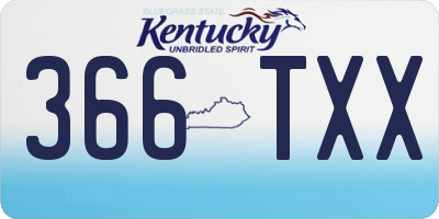 KY license plate 366TXX