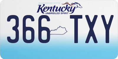 KY license plate 366TXY
