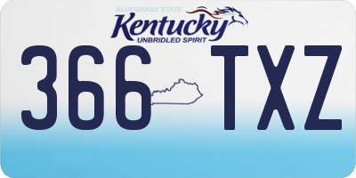 KY license plate 366TXZ