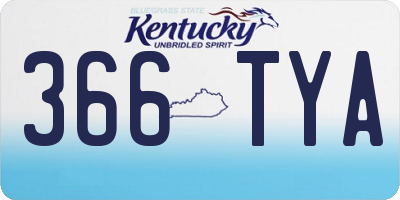 KY license plate 366TYA