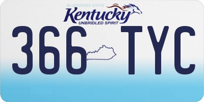 KY license plate 366TYC