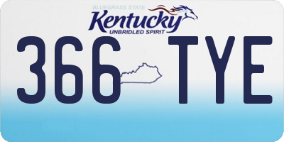 KY license plate 366TYE