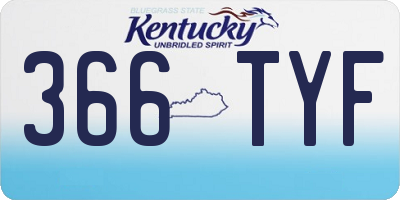 KY license plate 366TYF