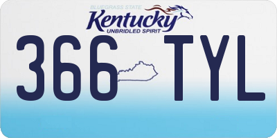 KY license plate 366TYL