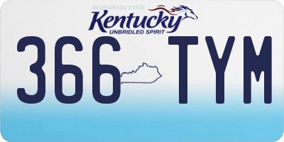 KY license plate 366TYM