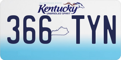 KY license plate 366TYN