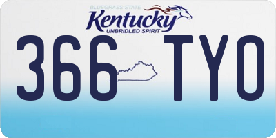 KY license plate 366TYO