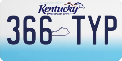 KY license plate 366TYP