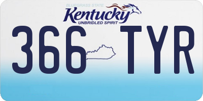 KY license plate 366TYR