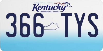 KY license plate 366TYS