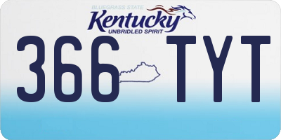 KY license plate 366TYT