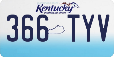 KY license plate 366TYV