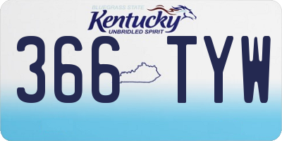 KY license plate 366TYW