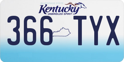 KY license plate 366TYX