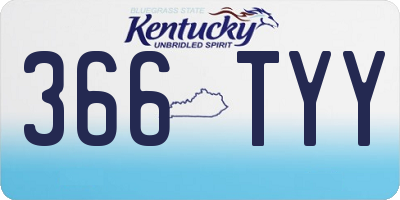 KY license plate 366TYY
