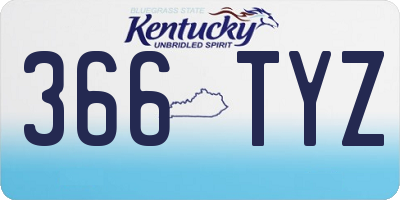 KY license plate 366TYZ
