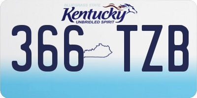 KY license plate 366TZB