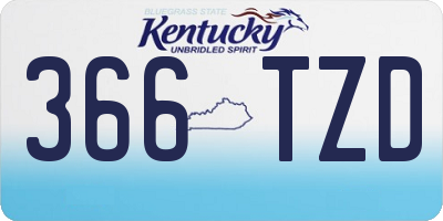KY license plate 366TZD