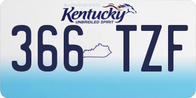 KY license plate 366TZF