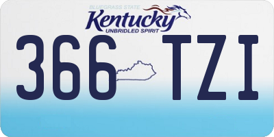 KY license plate 366TZI