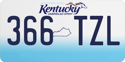 KY license plate 366TZL