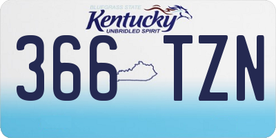 KY license plate 366TZN