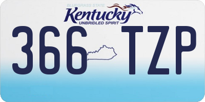 KY license plate 366TZP