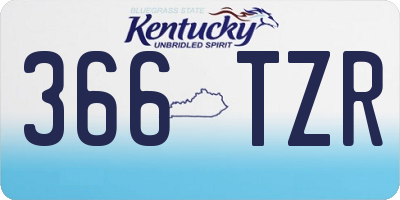 KY license plate 366TZR