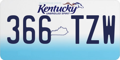 KY license plate 366TZW
