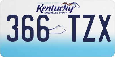 KY license plate 366TZX