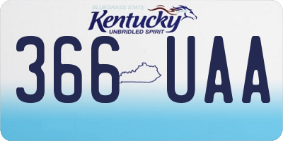 KY license plate 366UAA