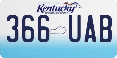 KY license plate 366UAB