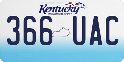 KY license plate 366UAC