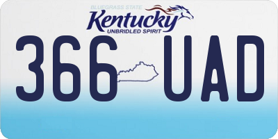 KY license plate 366UAD