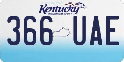 KY license plate 366UAE