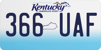 KY license plate 366UAF
