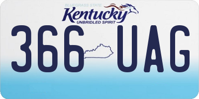 KY license plate 366UAG